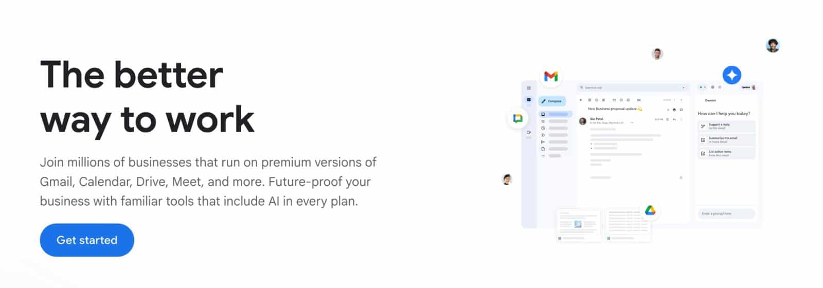 Google workspace email setup page