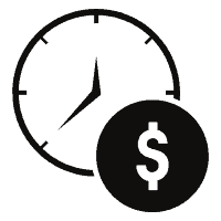clock and dollar sign icon