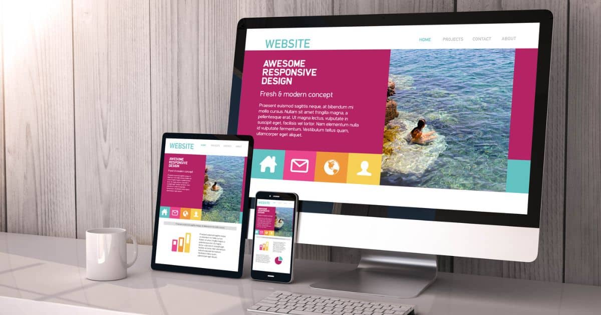 example of website design on screen