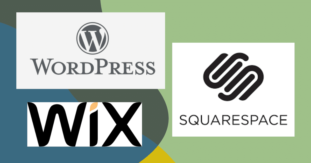 doula website builders logos of wix, squarespace and wordpress